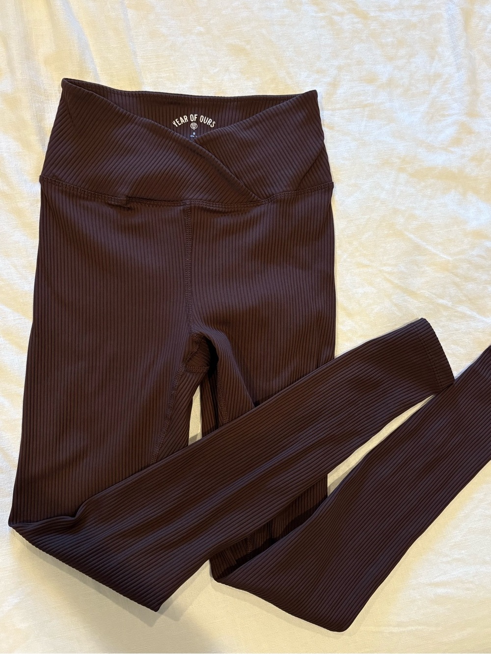 Year of Ours Veronica ribbed Chocolate Brown Leggings
